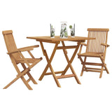 Garden Dining Set 2 pcs Brown Solid teak wood