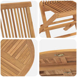 Garden Dining Set Folding 5 pcs Brown Solid Teak wood