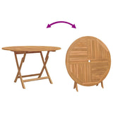 Garden Dining Set Folding 5 pcs Brown Solid Teak wood