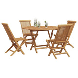 Garden Dining Set Folding 5 pcs Brown Solid Teak wood