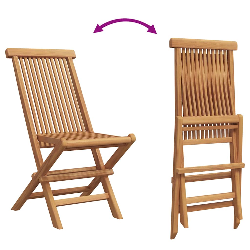 Garden Dining Set Folding 5 pcs Brown Solid Teak wood