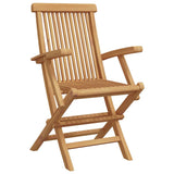 Garden Dining Set Folding 5 pcs Brown Solid Teak wood