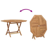 Garden Dining Set Folding 5 pcs Brown Solid Teak wood