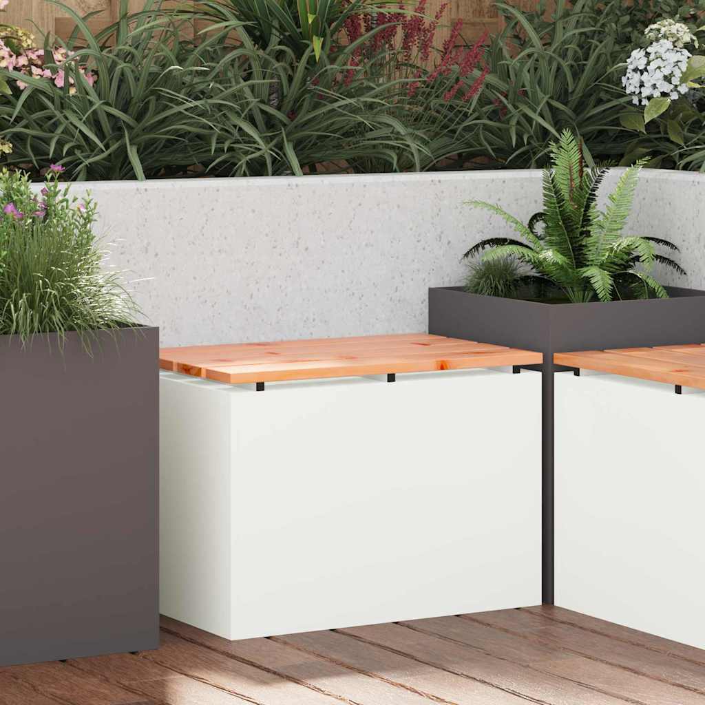 Garden Bench White 60 x 40 x 43 cm Steel