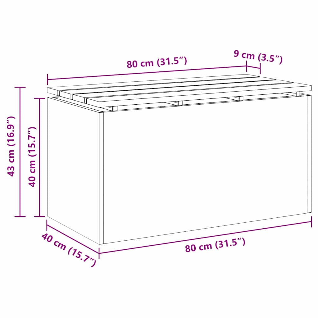 Garden Bench Black 80 x 40 x43 cm Steel