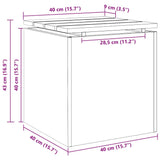 Garden Bench Silver 40 x 40 x 43 cm Galvanised steel