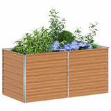 Garden Raised Bed Light Brown 160 x 80 x 77 cm Galvanised Steel