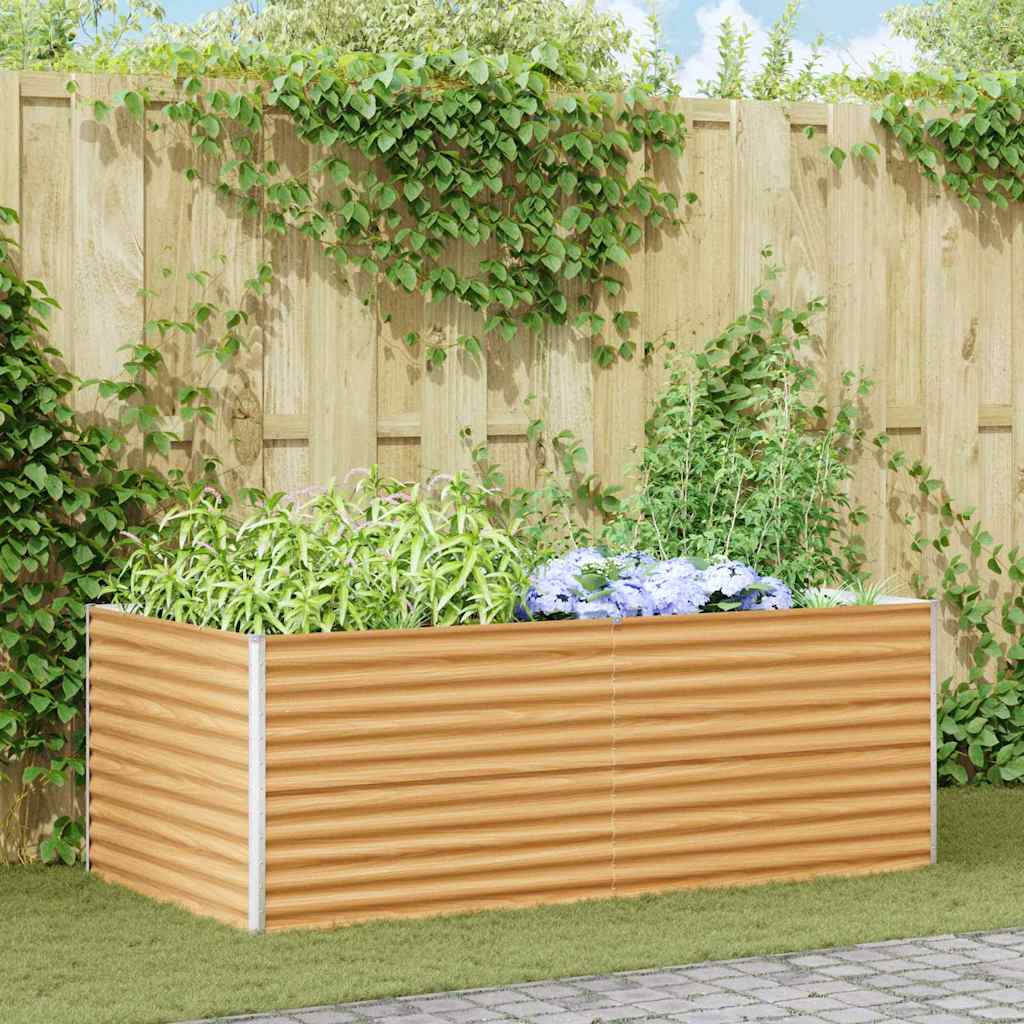 Garden Raised Bed 195 x 100 x 68 cm Galvanised Steel