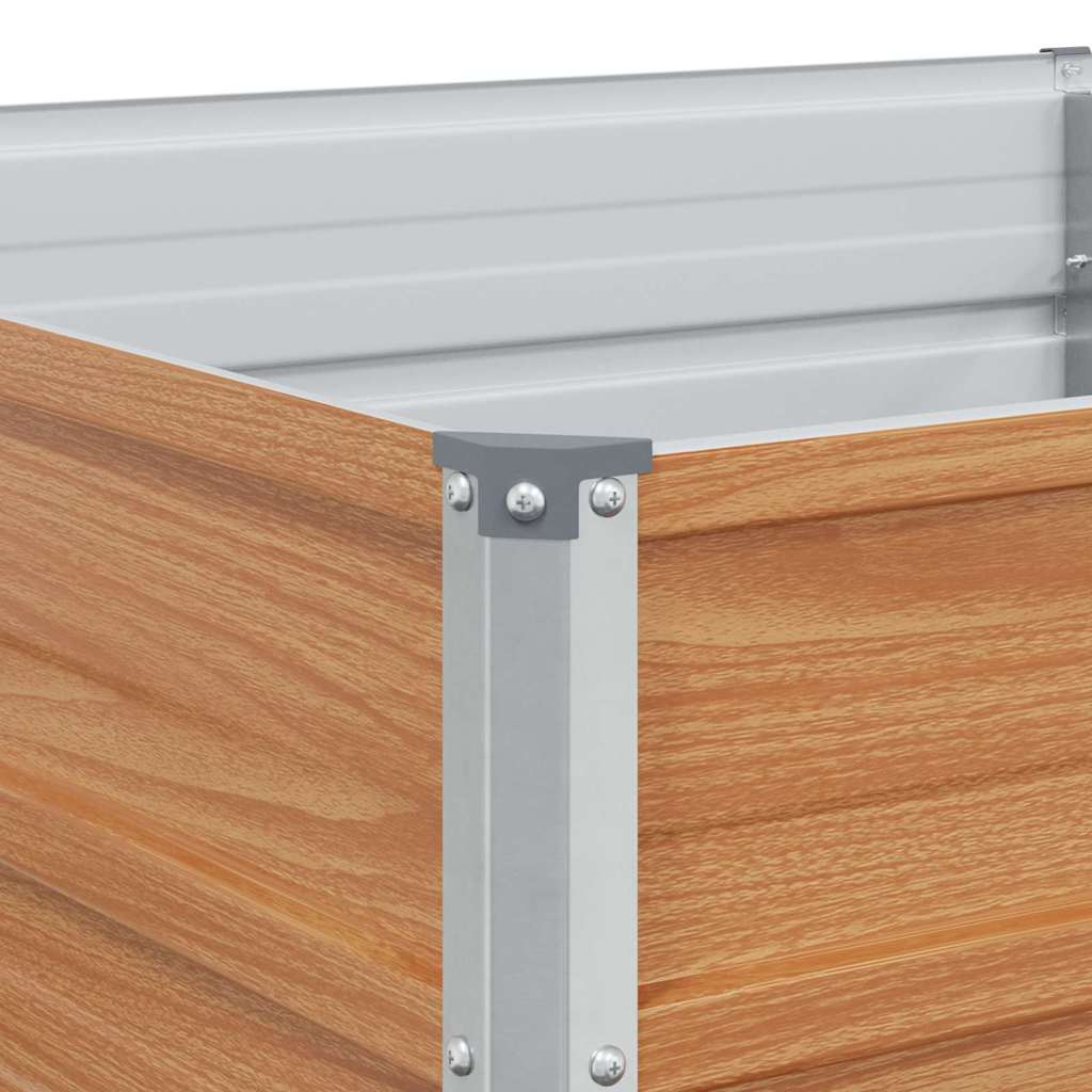 Garden Raised Bed Light Brown 600 x 80 x 45 cm Galvanised Steel
