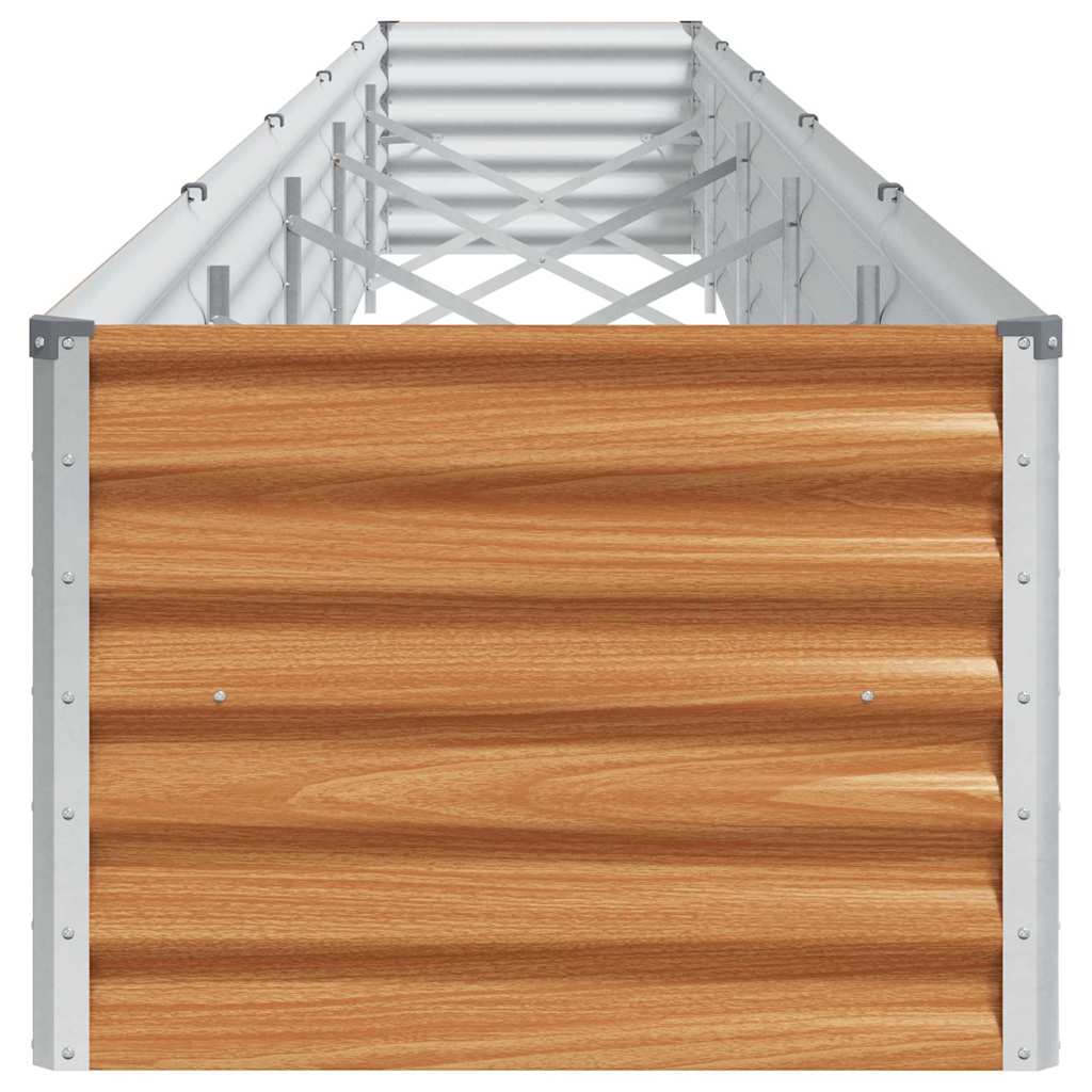 Garden Raised Bed Light Brown 485 x 50 x 36 cm Galvanised Steel