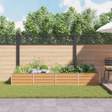 Garden Raised Bed Light Brown 320 x 80 x 45 cm Galvanised Steel