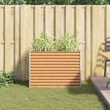 Garden Raised Bed Light Brown 98 x 50 x 68 cm Galvanised Steel