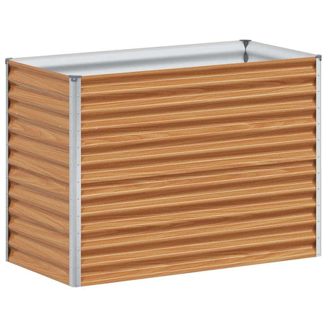 Garden Raised Bed Light Brown 98 x 50 x 68 cm Galvanised Steel