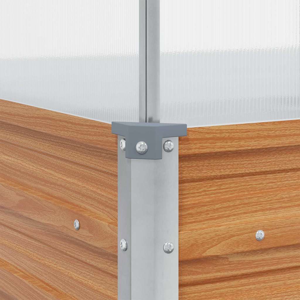 Garden Planter with Greenhouse Light Brown 100 x 100 x 77 cm