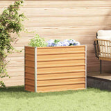 Garden Raised Bed Light Brown 100 x 40 x 77 cm Galvanised Steel