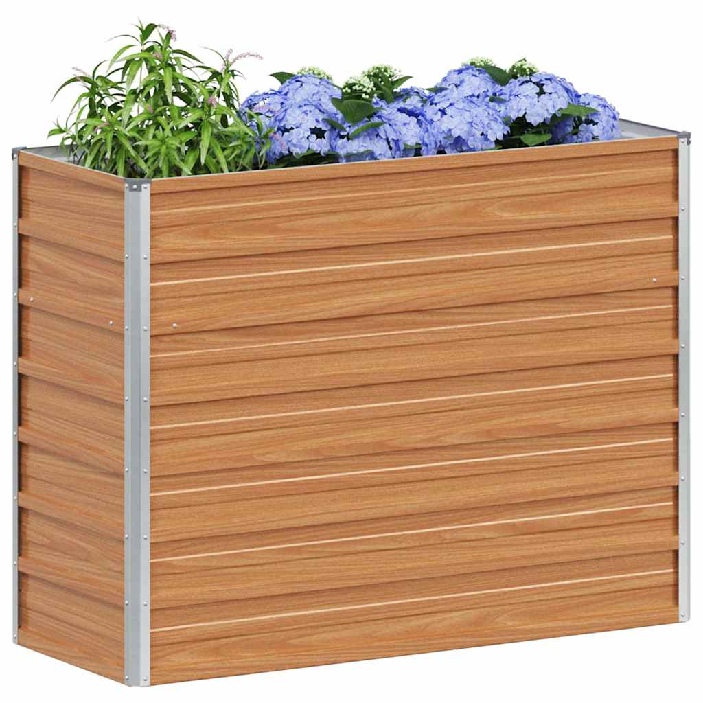 Garden Raised Bed Light Brown 100 x 40 x 77 cm Galvanised Steel