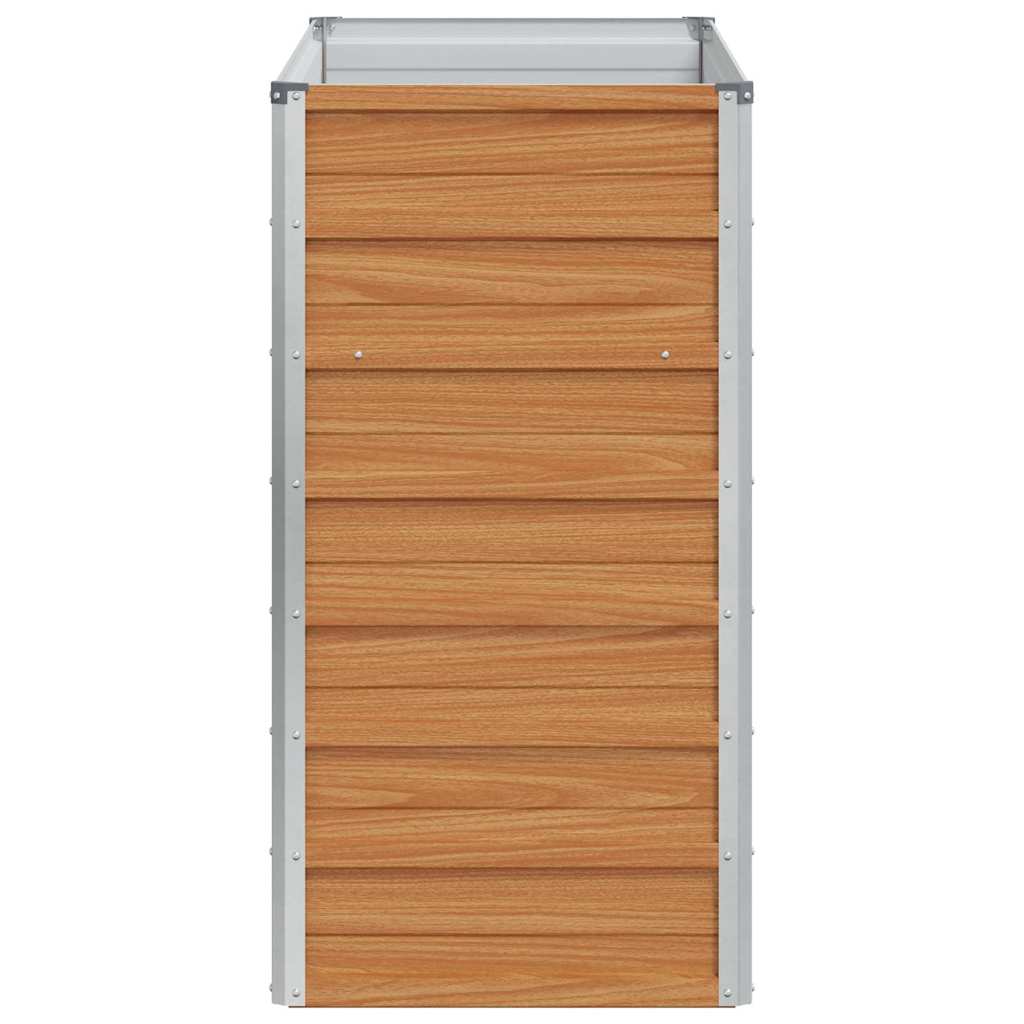 Garden Raised Bed Light Brown 100 x 40 x 77 cm Galvanised Steel