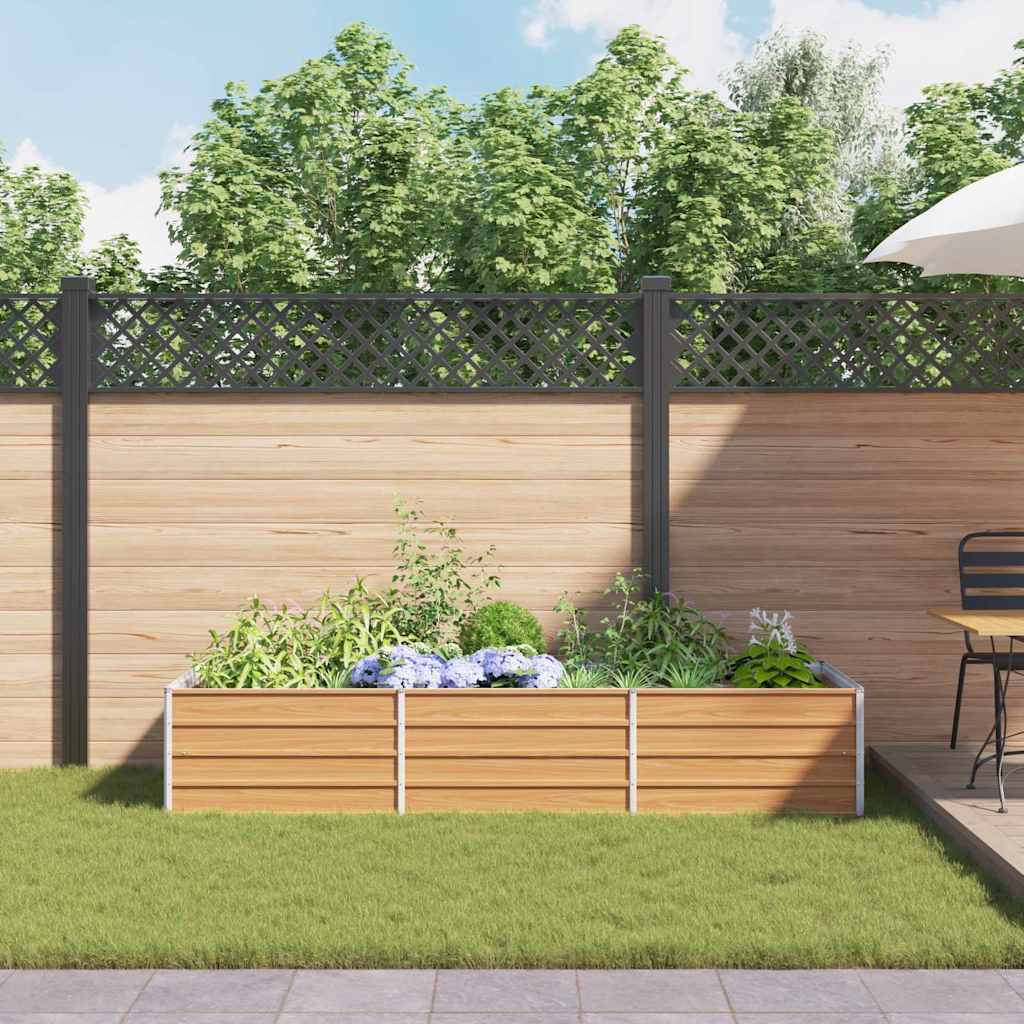 Garden Raised Bed Light Brown 240 x 80 x 45 cm Galvanised Steel