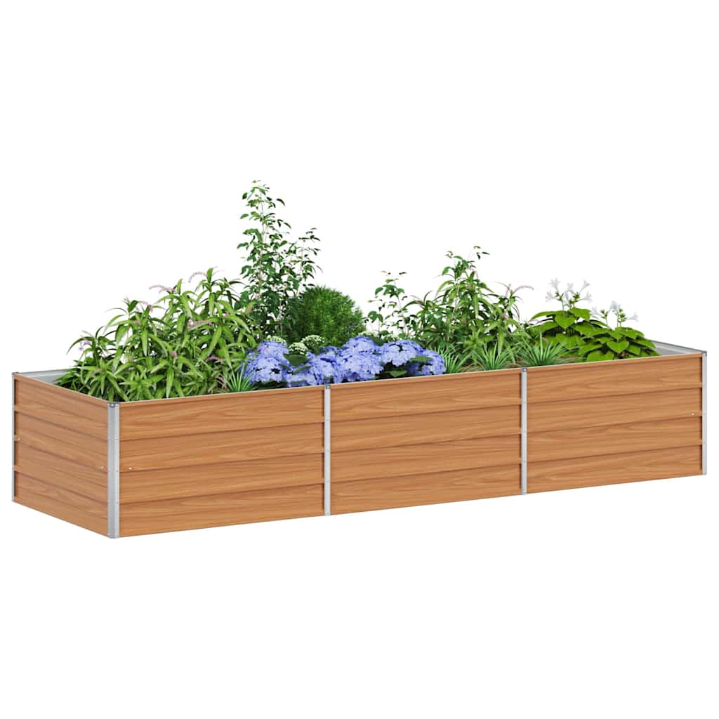 Garden Raised Bed Light Brown 240 x 80 x 45 cm Galvanised Steel