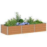 Garden Raised Bed Light Brown 240 x 80 x 45 cm Galvanised Steel