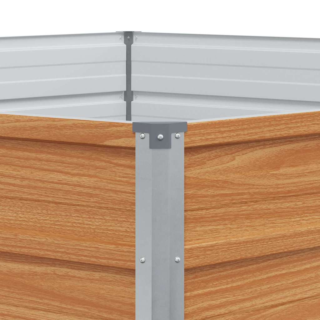 Raised Garden Bed Light Brown 129 x 129 x 77 cm