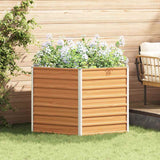 Raised Garden Bed Light Brown 129 x 129 x 77 cm