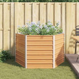 Raised Garden Bed Light Brown 129 x 129 x 77 cm