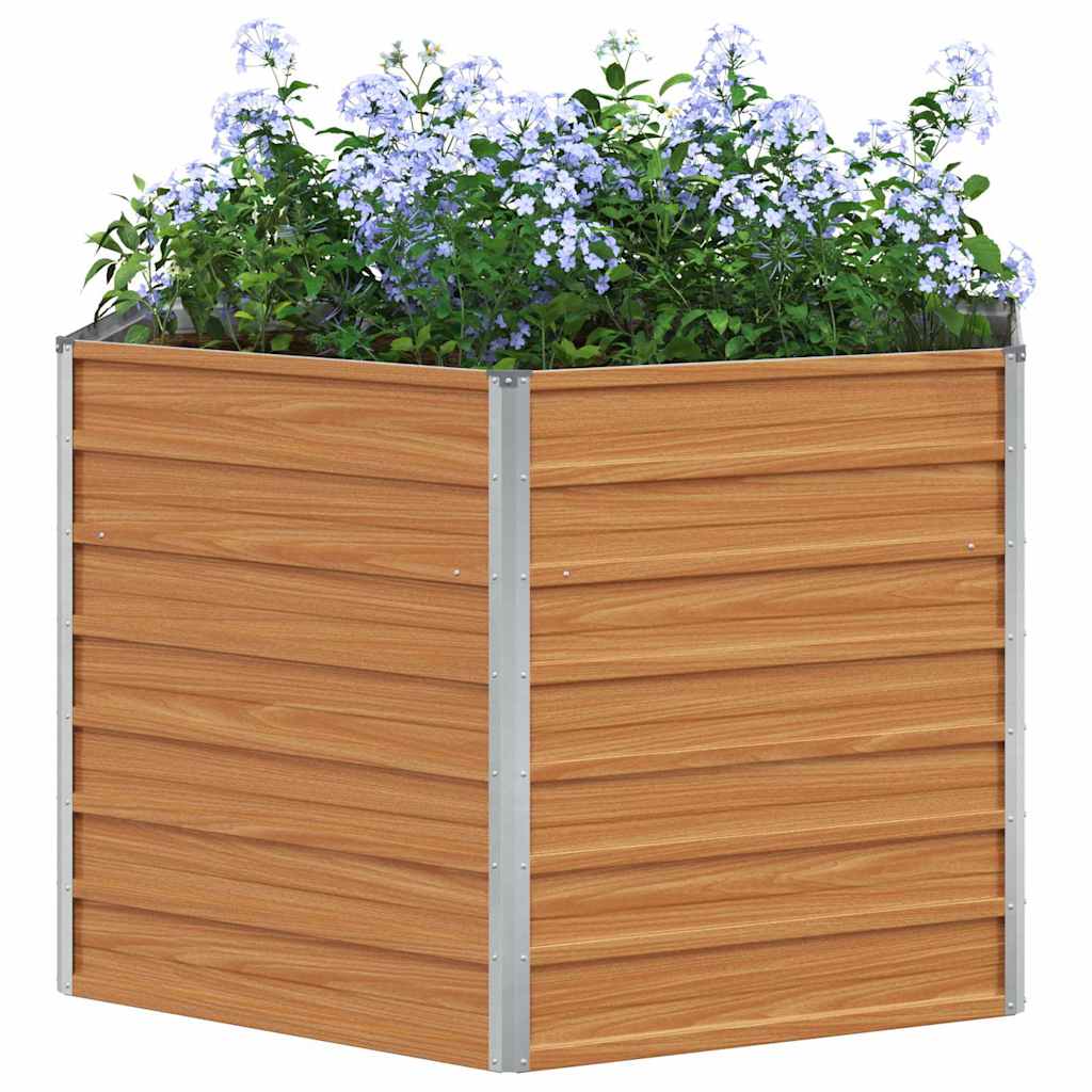 Raised Garden Bed Light Brown 129 x 129 x 77 cm
