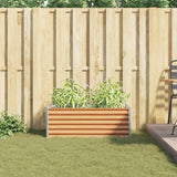 Garden Raised Bed Light Brown 98 x 50 x 36 cm Galvanised Steel