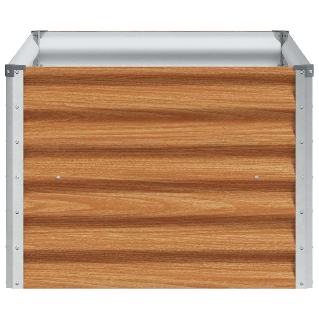Garden Raised Bed Light Brown 98 x 50 x 36 cm Galvanised Steel