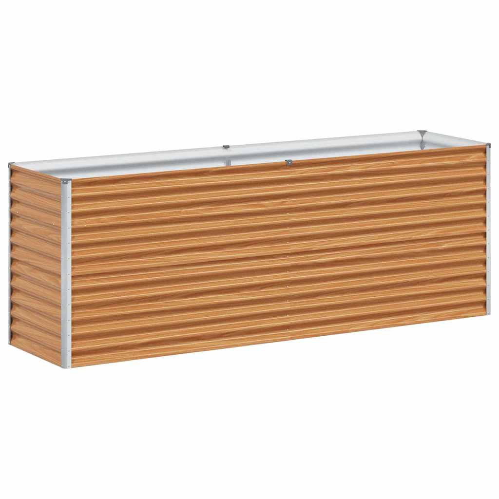 Garden Raised Bed Light Brown 195 x 50 x 68 cm Galvanised Steel