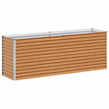 Garden Raised Bed Light Brown 195 x 50 x 68 cm Galvanised Steel
