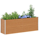 Garden Raised Bed Light Brown 195 x 50 x 68 cm Galvanised Steel