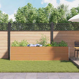 Garden Raised Bed Light Brown 290 x 50 x 68 cm Galvanised Steel