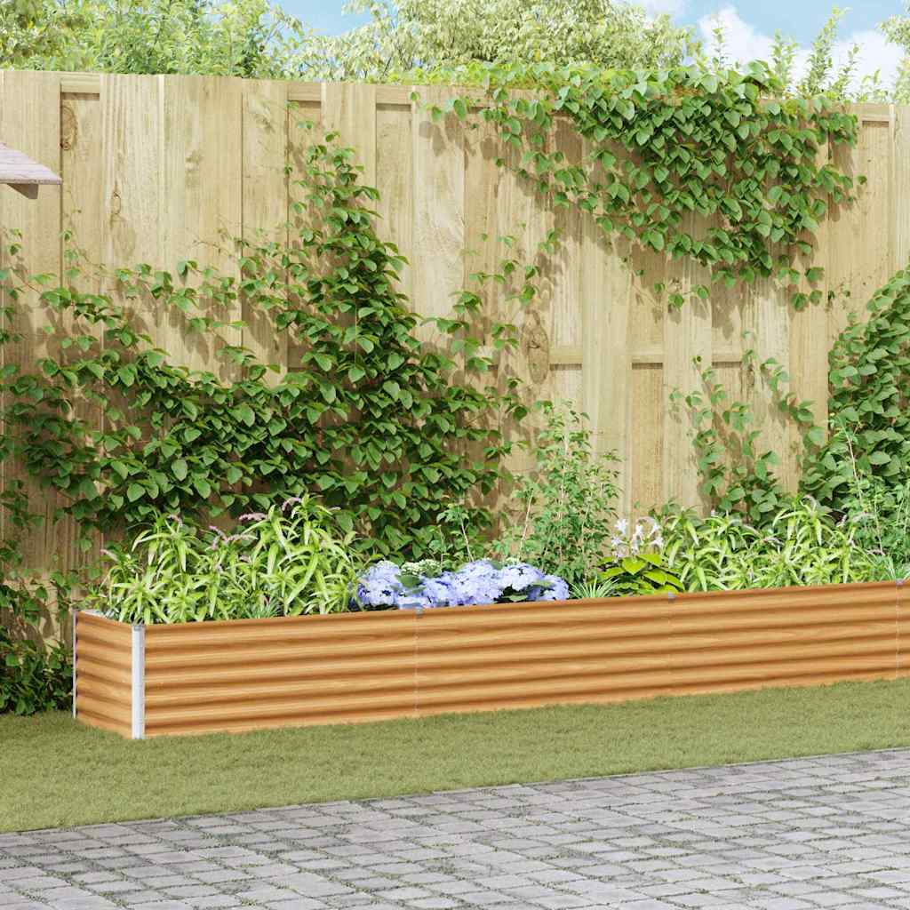 Garden Raised Bed Light Brown 582 x 50 x 36 cm Galvanised Steel