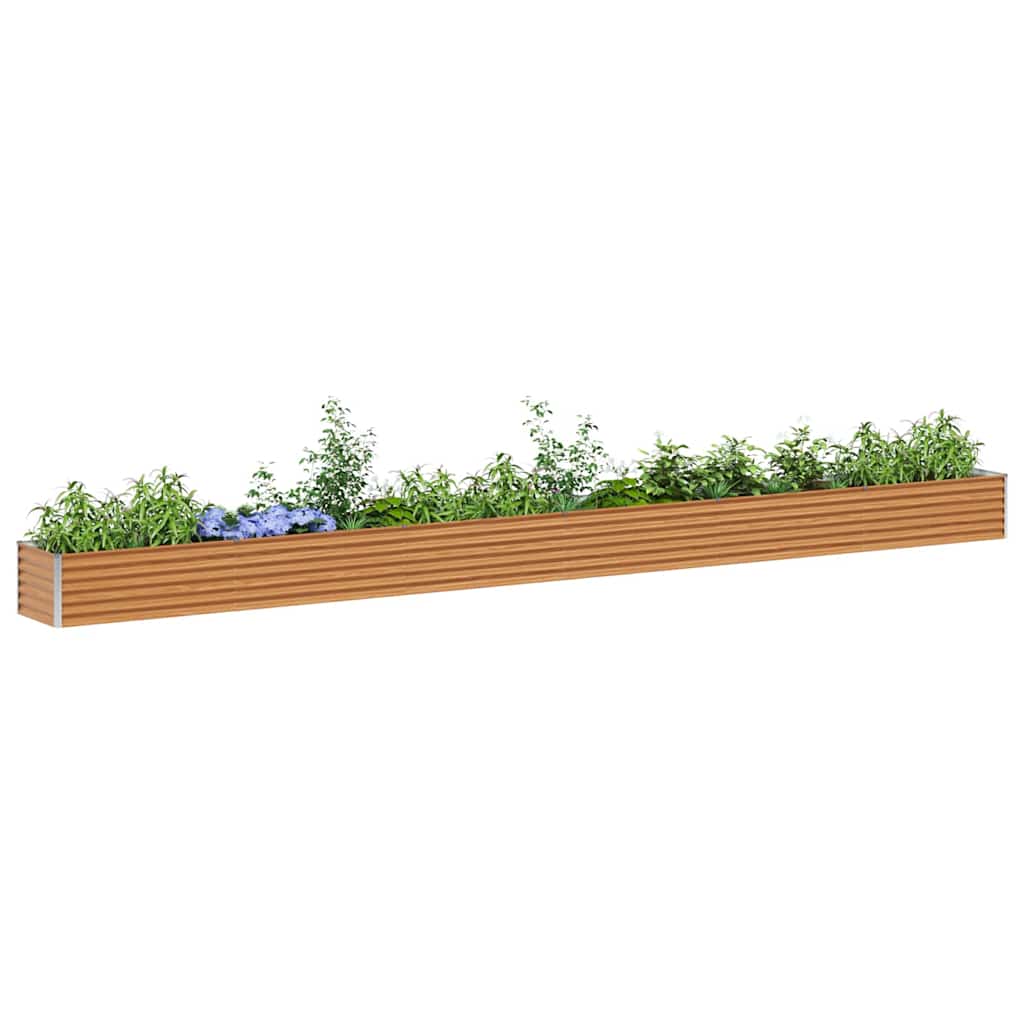 Garden Raised Bed Light Brown 582 x 50 x 36 cm Galvanised Steel