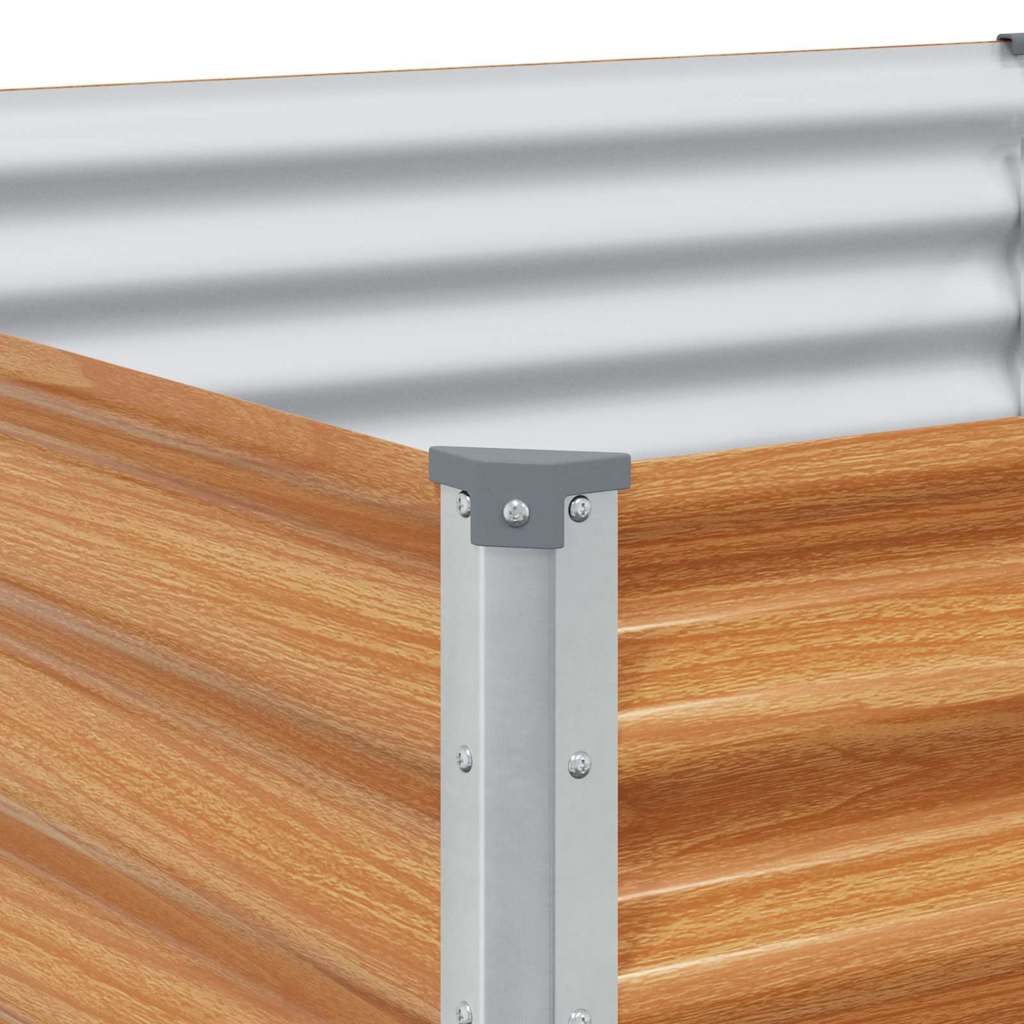 Garden Raised Bed Light Brown 98 x 100 x 36 cm Galvanised Steel