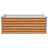 Garden Raised Bed Light Brown 98 x 100 x 36 cm Galvanised Steel