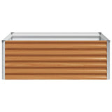 Garden Raised Bed Light Brown 98 x 100 x 36 cm Galvanised Steel