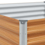 Garden Raised Bed Light Brown 98 x 100 x 68 cm Galvanised Steel