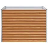 Garden Raised Bed Light Brown 98 x 100 x 68 cm Galvanised Steel