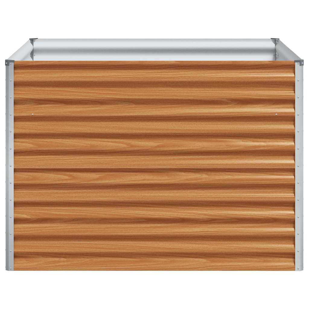 Garden Raised Bed Light Brown 98 x 100 x 68 cm Galvanised Steel