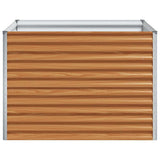 Garden Raised Bed Light Brown 98 x 100 x 68 cm Galvanised Steel