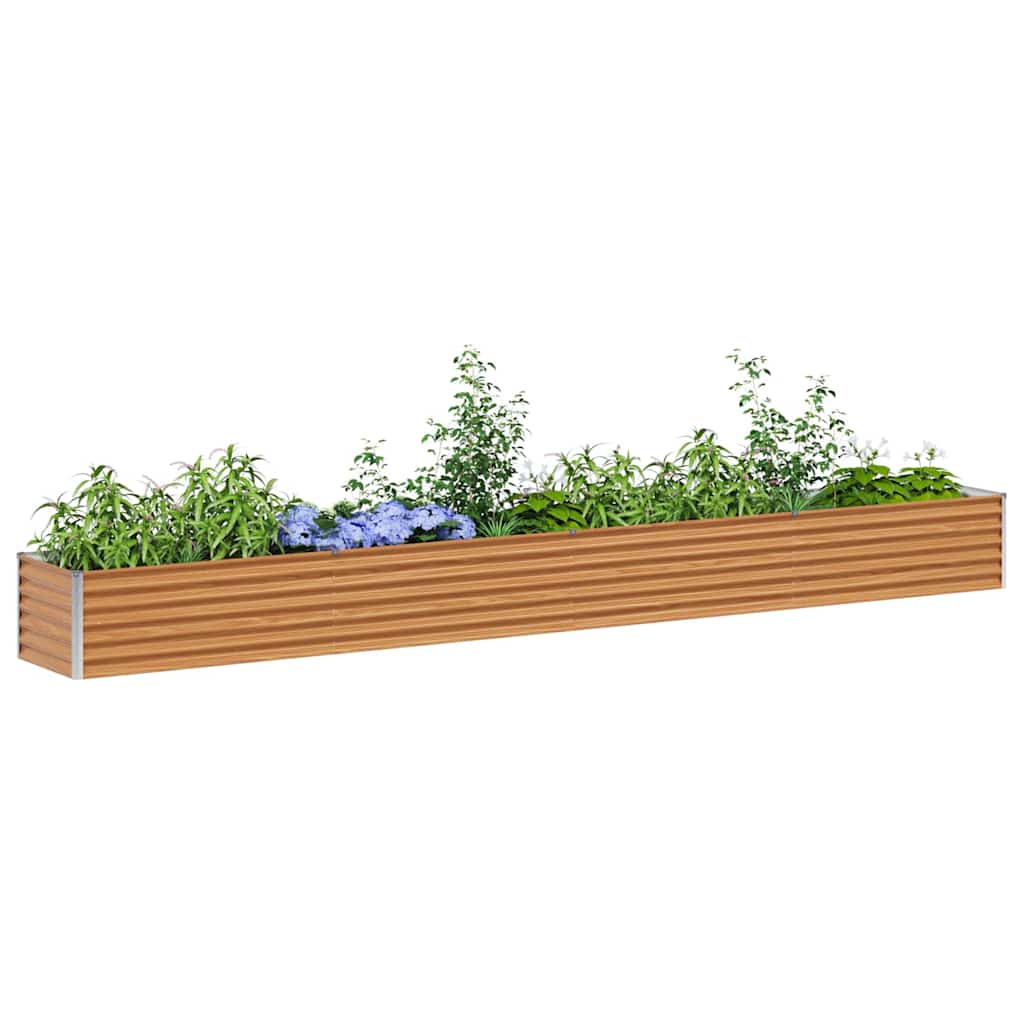 Garden Raised Bed Light Brown 390 x 50 x 36 cm Galvanised Steel