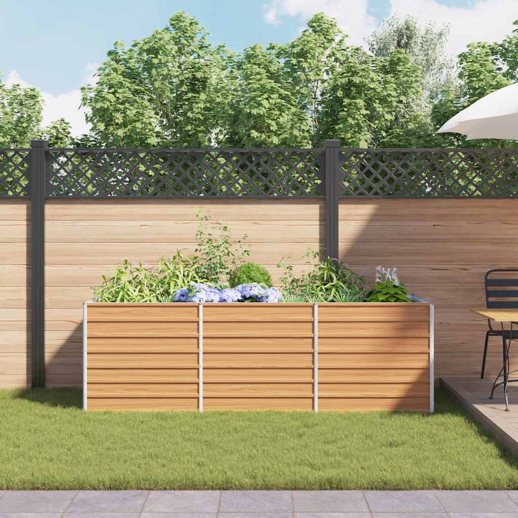 Garden Raised Bed Light Brown 240 x 80 x 77 cm Galvanised Steel
