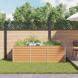 Garden Raised Bed Light Brown 240 x 80 x 77 cm Galvanised Steel