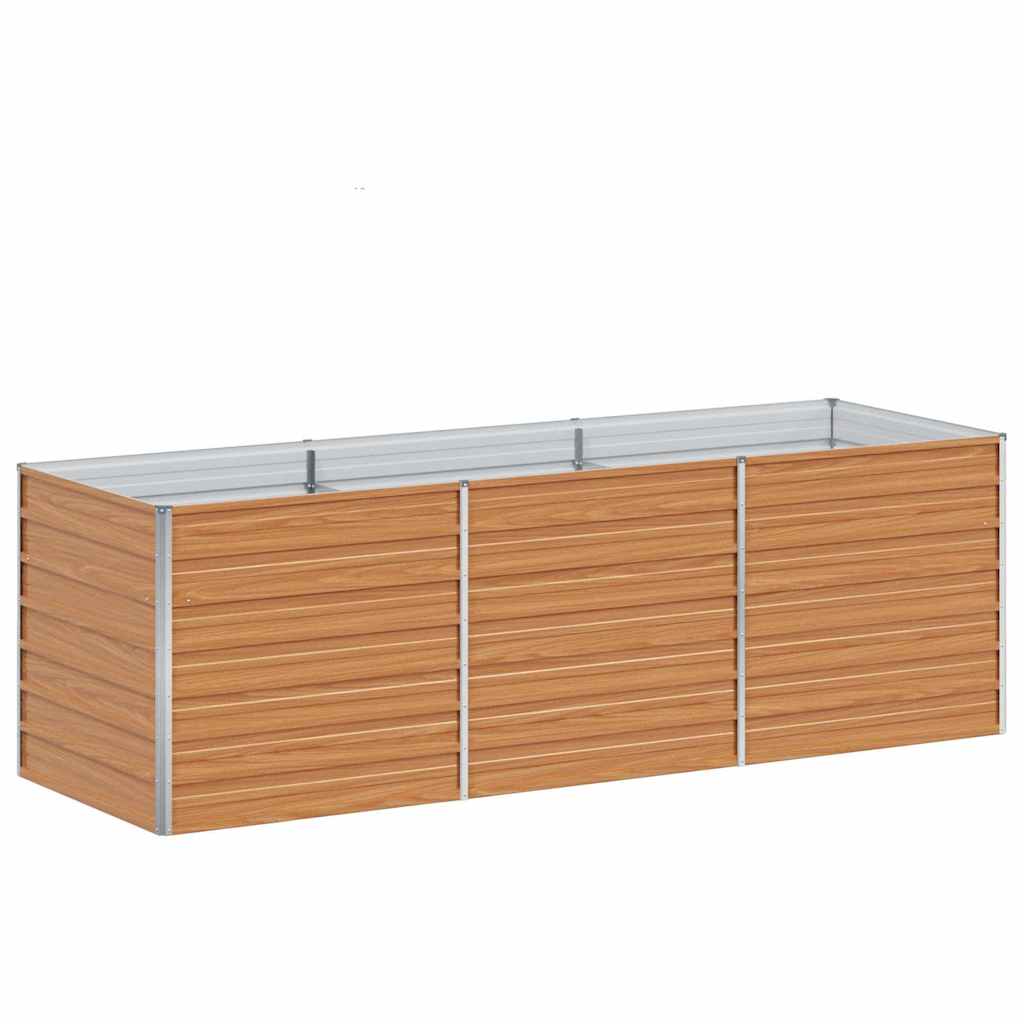 Garden Raised Bed Light Brown 240 x 80 x 77 cm Galvanised Steel