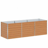 Garden Raised Bed Light Brown 240 x 80 x 77 cm Galvanised Steel