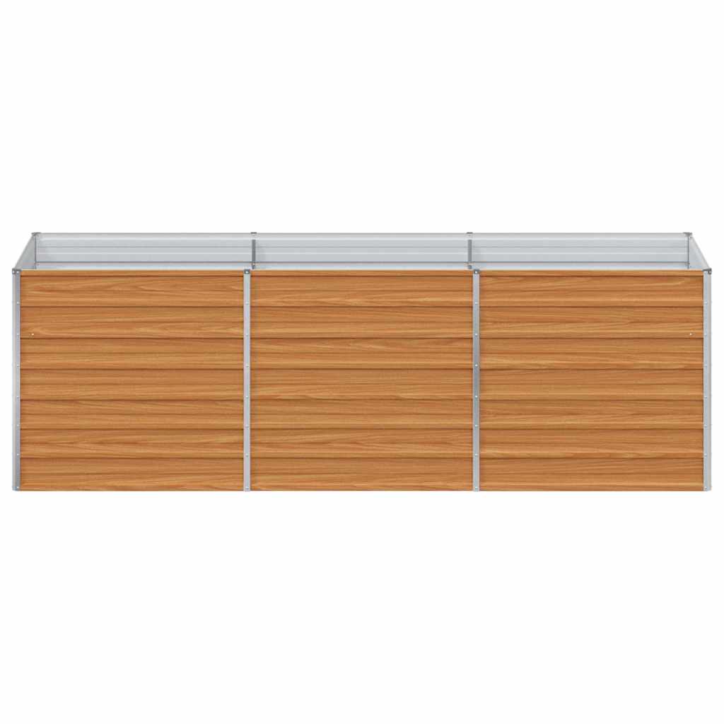 Garden Raised Bed Light Brown 240 x 80 x 77 cm Galvanised Steel