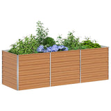 Garden Raised Bed Light Brown 240 x 80 x 77 cm Galvanised Steel